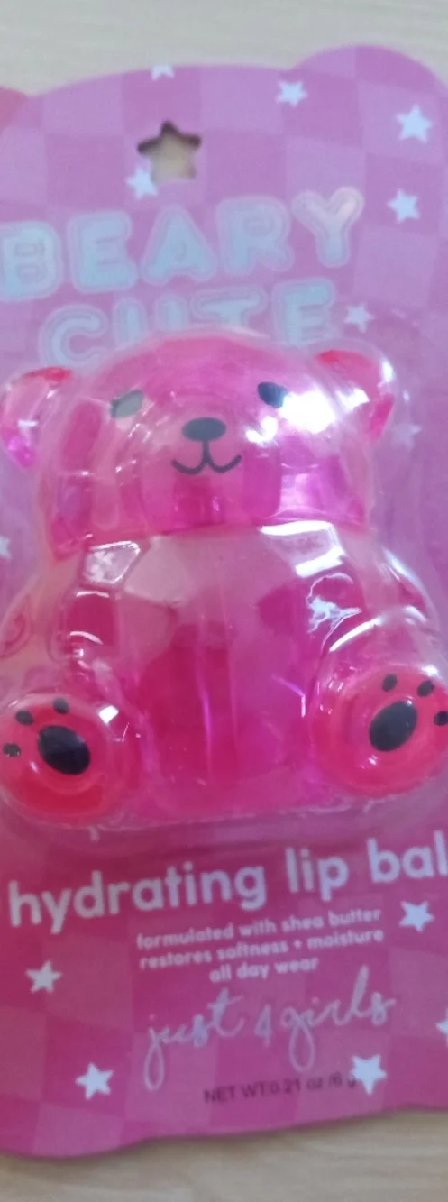 Hydrating Pink Bear Lip Balm - Strawberry Scented Pink Gloss